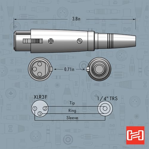 Hosa GXJ-183 Adaptador 1/4 TRS a XLR3F miniatura 3