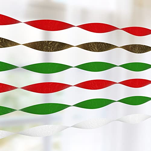 House Of Party Crepe Paper Streamers - 6 Rolls Of Red Green White And Gold Streamers 492Ft (1.8 Inch X 82 Ft/Roll) For Birthday Party Decorations #TOP1