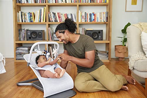 Image of Ergobaby Evolve Bouncer Toy Bar Accessory for Infant and Toddler Play, Compatible with Ergobaby Evolve Baby Bouncer, Ocean Animals Design - Ocean Wonders Light Grey