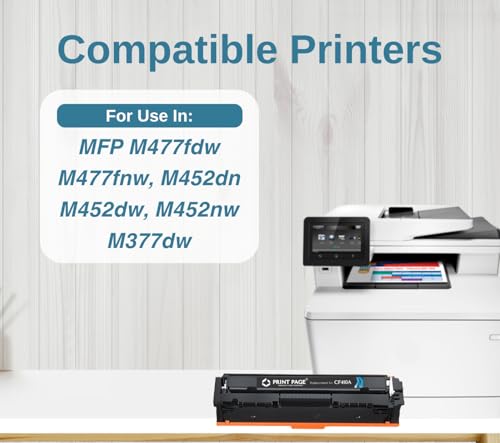 Image of 410A Toner Cartridge Compatible for Color LJ Printers MFP M477fdw, M477fnw, M452dn, M452dw, M452nw, M377dw (410A - 4 Color Combo)