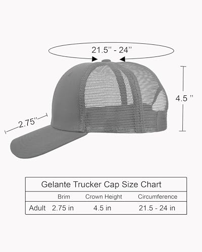 Image of Gelante Mesh Trucker Baseball Cap Snapback Hat Structured Front Panel