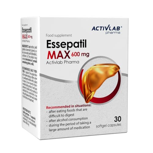 Essepatil EXTRA MAX 600 mg Softgel 30 Kapseln Hohe Dosis Sojalecithin Leberpflege Leberregeneration Detox Unterstützung gesunde Leber Activlab Pharma