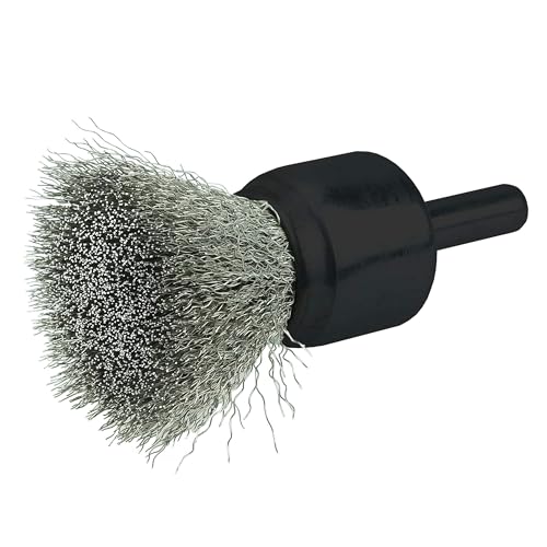 Image of Weiler 10017 3 /4 inch Crimped Wire End Brush, .006 inch Stainless Steel Fill, Made in The USA (Pack of 10)