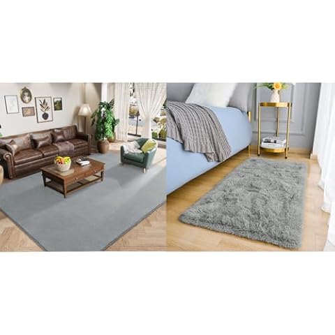 Amearea 4x6 Modern Area Rugs for Bedroom Living Room, 2x4 Shag Fluffy Small Rug Cover