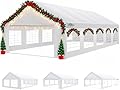 COBIZI 16x32FT Party Tent Heavy Duty Outdoor Gazebo White Event Shelter Wedding Canopy Tent for Parties Carport BBQ Commercial with Removable Sidewall Windows, Powder Coating (Better Than Galvanized)