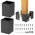 Post Protector, Rustproof Post Base Protectors, Adjustable Range 3.3-6 Inch, Waterproof Fences Guard Bracket for Wood Mailbox Pergolas Gazebos Pavilion Decks Railing
