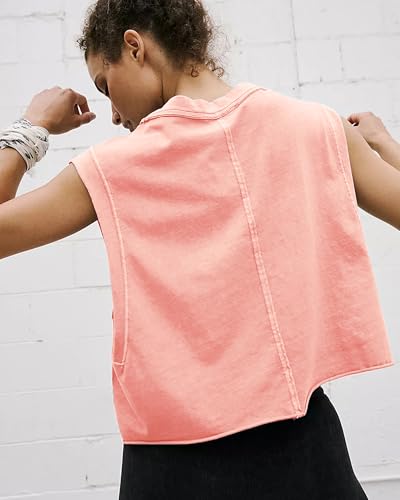 Image of Athletic Tops for Women Loose Crop Tank Shirts