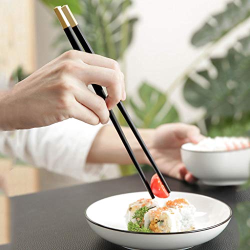 Coffret Cadeau de Baguettes réutilisables en Bois avec étui, Baguettes à Sushi jaises et Ensemble de Repose-Baguettes, Baguettes Chinoises de Luxe en Bois Naturel, Baguettes antidérapantes A