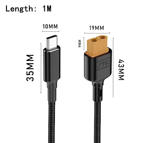 ZJKJHJY Type-C Male to XT60 Female Charging Cable,XT60 Adapter Cable,XT60 Charging Cable for M7 M6 M6D Charger Fatshark Skyzone FPV Monitor Power by ZJKJHJY - Used condition - Image 5