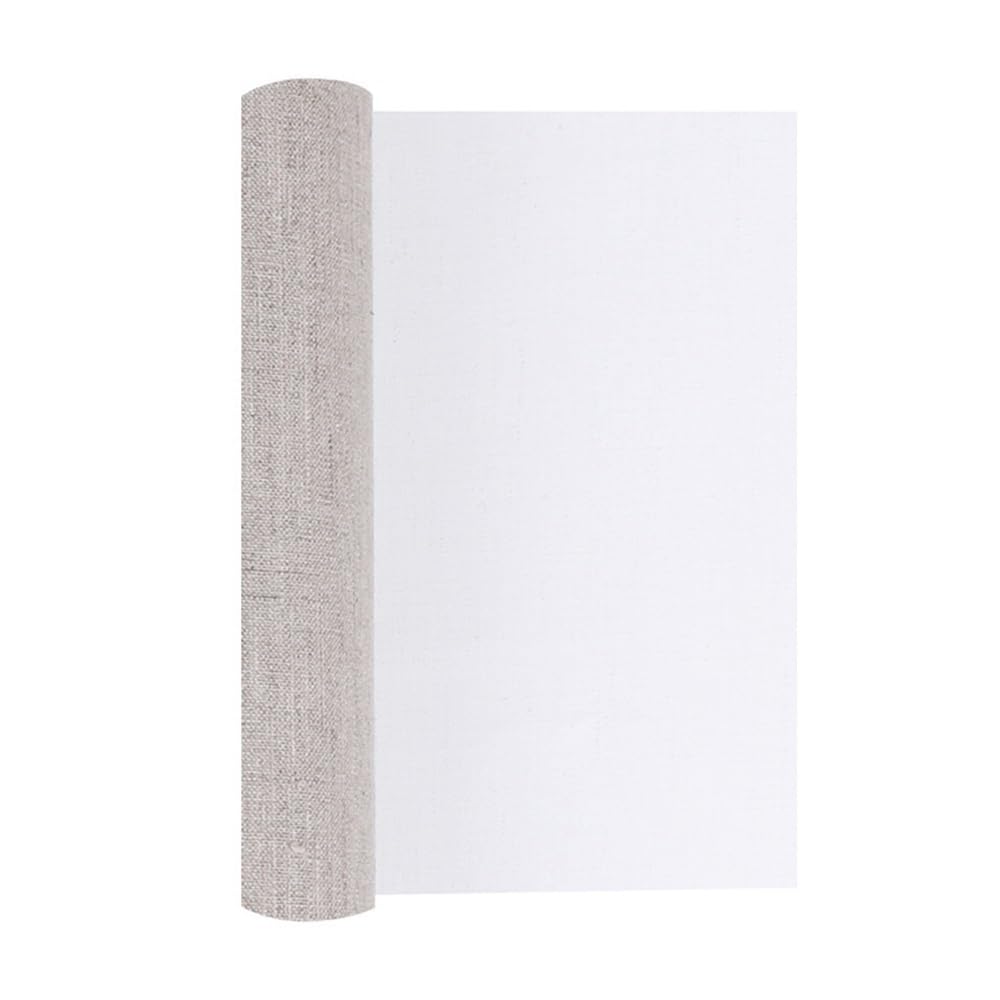 Rollo de lona de lino mezclado de 1 m, ancho de 38, 68 y 88 cm, rollo de tela de lona profesional en blanco for pintar, 1 unidad(78cm)