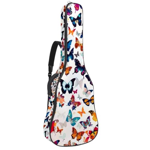 Housse guitare basse acoustique 101,6 cm tissu Oxford imperméable motifs papillons