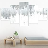 SIGNWIN 5 Panel Canvas Wall Art Modern Art Expressive Forest Multicolor Photography Romantics Scenic for Home Decorations Ready to Hang - 60
