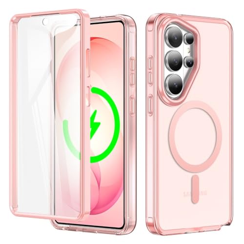 Étui iPhone 17 Pro Max antichoc rose protégeant l'écran et le dos contre les chutes