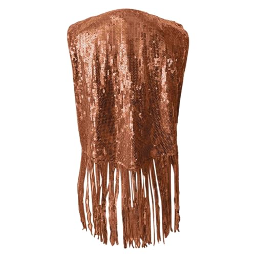 Chaleco de lentejuelas mujer chaleco casual sólido cárdigan L 3