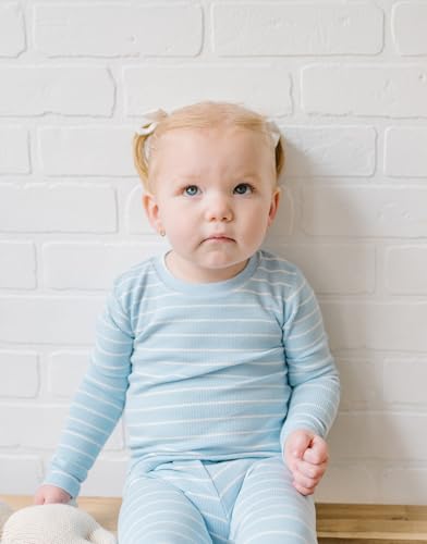 moimoln Stripe Pajamas Set 12M-8Y Ribbed Unisex Baby & Toddler, Soft Viscose, Snug-Fit, Everyday Sleepwear3