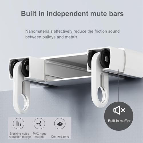 Rail à rideaux robuste double dissimulé blanc 2m - 8