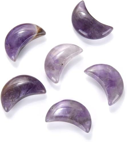 Miniatura 1 de Adabele - Dije de luna tallada a mano con amatista púrpura natural de 0.71 pulgadas (0.709 in), piedras preciosas curativas sueltas de cristal de