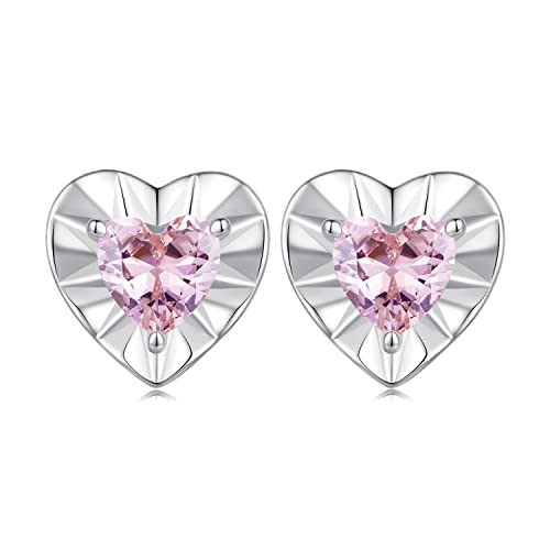 Boucles d'oreilles cœur en saphir blanc le cadeau de naissance idéal