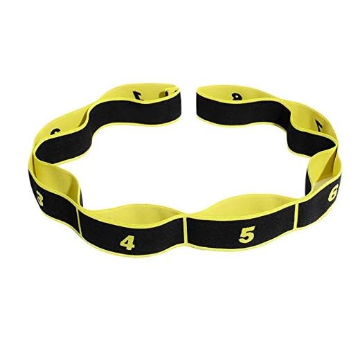 Motståndsband långt yoga dragrem bälte polyester latex elastisk latin dans stretch band ögla yoga pilates gym fitness träning motståndsband tunga motståndsband (färg: Gul svart)