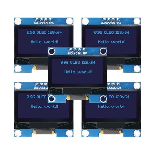 5 Pcs 0.96 Inch OLED I2C IIC Display Module, AYWHP 128x64 Pixel Serial Display Board, Module for Arduino Display and ESP32 Display Compatible with Arduino and Raspberry Pi(Blue)