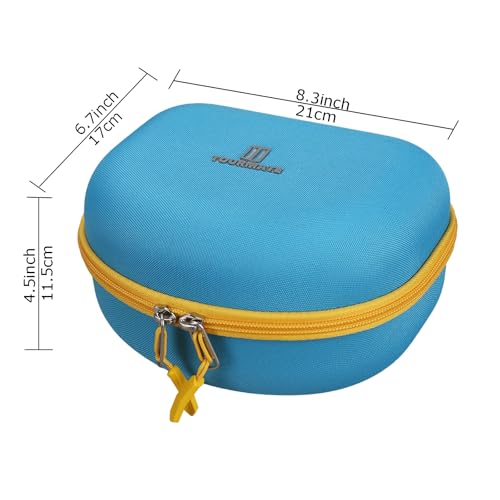 Image of Tourmate Hard Travel Case for Riwbox CT-7 / CT-7S Cat Ear LED Light Kids Wireless Headphones, Protective Carrying Storage Bag (Blue&Yellow)