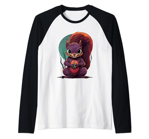 Böses Eichhörnchen Halloween Motiv Raglan Böses Eichhörnchen Halloween Motiv Raglan