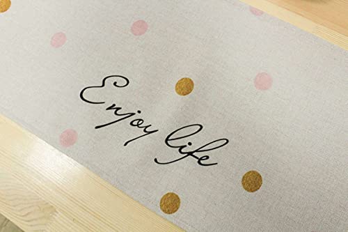 Chemin de table Enjoy Life en polyester beige pour sublimer vos fêtes - 2