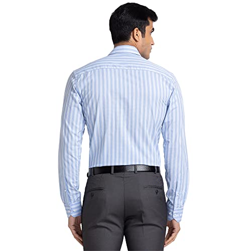 Image of Park Avenue Men's Pure Cotton Stripe Pattern Slim Fit Ainsley Collar Full Sleeve Formal Shirt