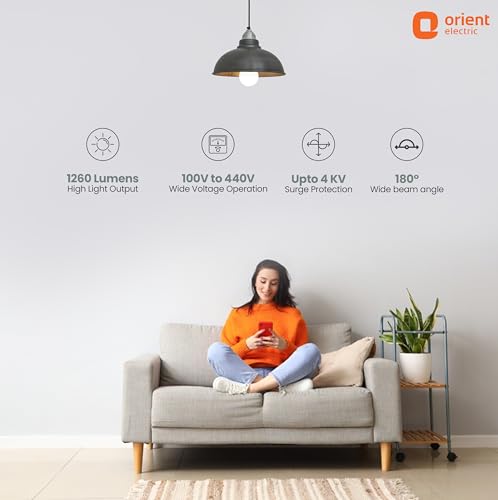 Orient Electric 12W High Glow LED Bulb, 6500K, Cool White, Pack of 6 - Image 3