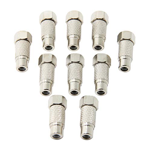 Ancable 10-Pack F-Type Male Plug to RCA Female Jack RF Video TV Cable