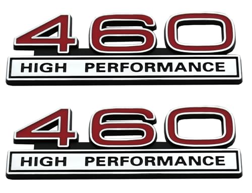 Image of 2pcs 460 7.5 Liter High Performance Engine Emblems Badge 3D Decals Stickers Cars Trucks (Chrome Red)