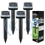 SpringUp 4 Pack Solar Powered Mole Repellent, Ultrasonic Pest Repeller, Gopher, Mole, Snake, Mouse, Rodent Repellent, Pest Control for Lawn Garden Yard Outdoor