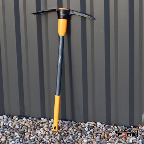 Xforst Spitzhacke PF34 – Große Kreuzhacke 90 cm – 3,46 kg Profi-Spitzhacke mit Fiberglasstiel – Vormontiert – Hacke & Spitze für Harte, steinige Böden, Garten & BAU