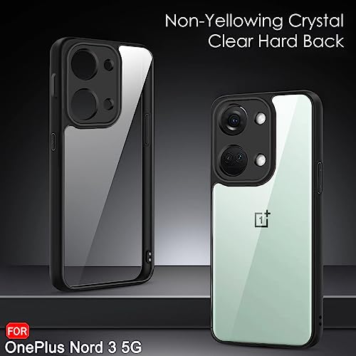 Image of TheGiftKart Ultra-Hybrid Shockproof Back Cover Case for OnePlus Nord 3 5G | Camera Protection Bump | Hard Back Cover Case for OnePlus Nord 3 5G (PC & TPU, Crystal Clear Back, Black Sides)
