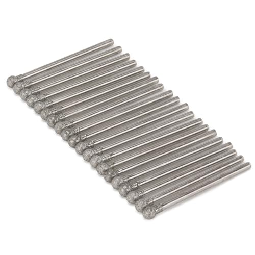 20 Piezas Fresas de Diamante de Cabeza Esférica 4 mm miniatura 5