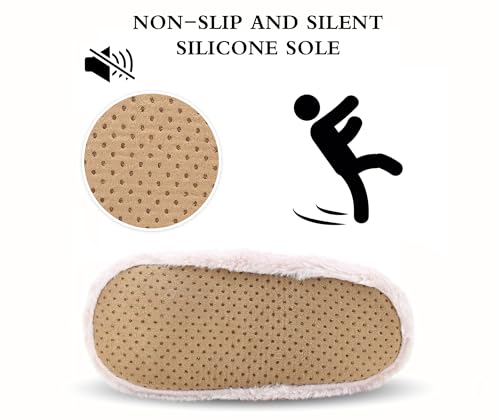 Image of Keyela Women's Ballerina Slippers,Non-Slip Bedroom Slippers Socks | Soft fuzzy slipper socks for ladies Indoor home slippers Cozy sock slippers Ballet Slippers