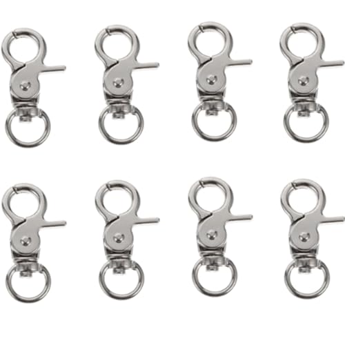 Image of 8 Pcs Bird Cage Lock Bird Cage Lobster Clasp, Birdcage Lock Birds Cage Clip Dove Cage Door Keychains Swivel Clip Rabbit Cage Door Locks Purse Hooks to Rotate Shackle Stainless Steel Iron Wire
