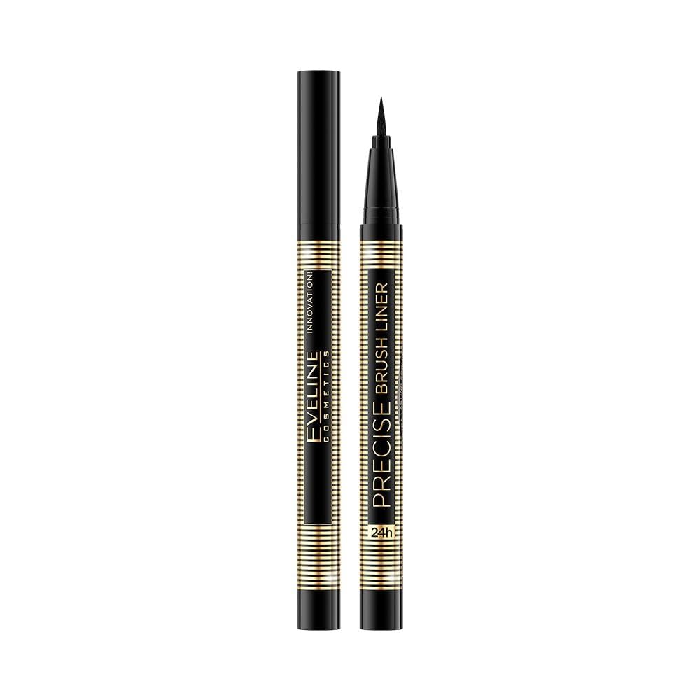 Eveline Cosmetics Precise Brush Liner Precise Brush Liner - Long-lasting Black Eyeliner with Soft Brush Tip, Perfect for Begrs, 24-Hour Wear