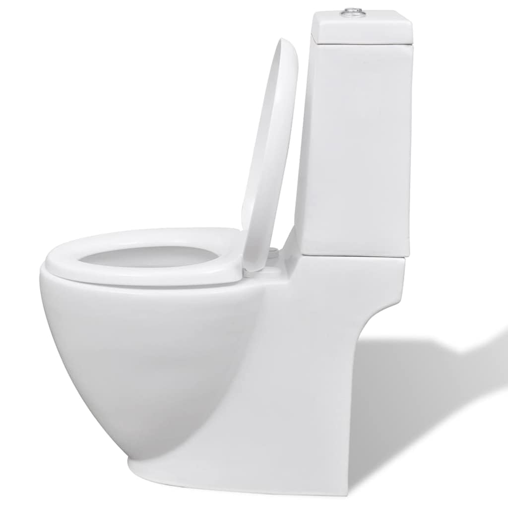 Set de inodoro y bidé de cerámica blanco, inodoro con asiento de cierre suave y doble descarga de 3/6 litros, bidé para montaje en el suelo, cómodo juego de baño