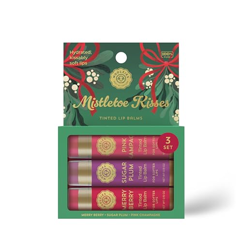 Holiday Lip Balm Set: All-Natural Shea Butter, Beeswax, Coconut Oil, & Vitamin E Infused Lip Care (3 Pack, Mistletoe Kisses) image 4
