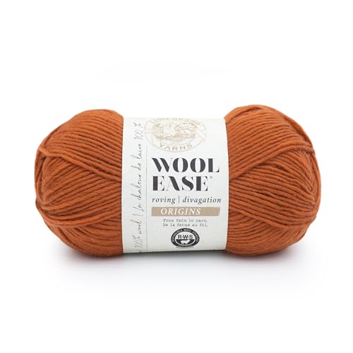 Image of Lion Brand Yarn, Wool-Ease Roving Origins, Pumpkin Spice, Orange, 1 Pack