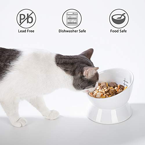 Yangbaga Raised Cat Food & Water Bowl, 4.96 in High Cat Food Bowl for Indoor Cats, Reduce Neck Burden & Easy to Clean - Image 4
