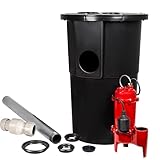 Best Ejector Pump for Basement Bathroom: Top 10 Picks 5 Red Lion RL-WCS50TA 115 Volt, 1/2 HP, 5600 GPH Automatic Sewage System with Cast Iron Pump and 18-inch x 30-inch Basin, Red/Black, 14942749