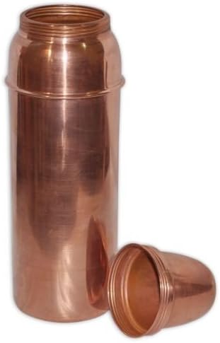Indian Pure Copper Water Bottle with Lid for Ayurvedic Health Benefits (1)