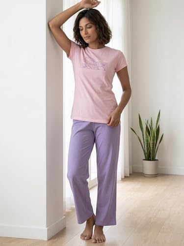 Image of Enamor Short Sleeve Crew Neck Regular Length Basic Crew T-Shirt - Slim Fit, Soft and Breathable Stretch Cotton - E147