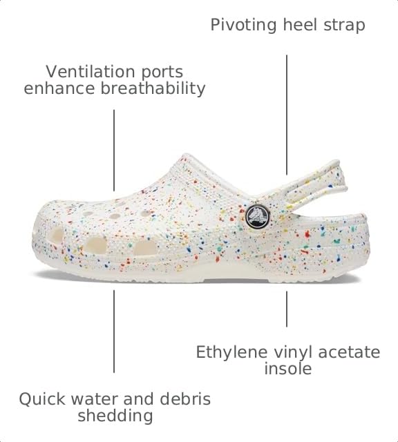Image of Crocs Kids Unisex Classic Graphic Clogs (Little Kid /Big Kid) White /Multi Paint Splatter 1 Medium