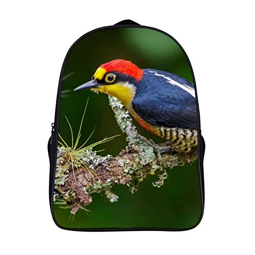 Sac à dos cool avec imprimé Woodpecker et bretelles ajustables confortables pour ados