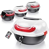 ❤️【Coffre arrière universel】 : Mesurant 37 cm x 33 cm x 24 cm, ce coffre arrière pour moto offre une grande capacité de 22 litres, idéale pour les longs trajets en moto. Il permet de ranger facilement un grand casque ou des équipements essentiels comme un imperméable et une gourde. Grâce à sa platine de fixation universelle, il s’adapte aux motos, scooters et autres véhicules à cadre. Parfait pour les trajets quotidiens et les voyages.