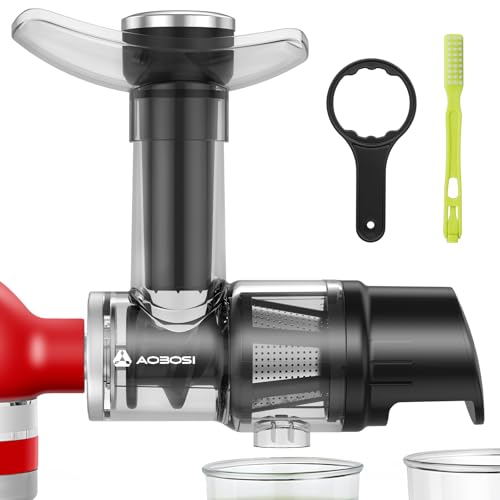 Comparison: Best Masticating Juicer Attachment For Kitchenaid Stand Mixer 11 Masticating Juicer Attachment for All Model KitchenAid Stand Mixer, AAOBOSI Cold Press Juicer Attachment w/Clean Brush,as Kitchen Aid Aid Slow Juice Attachment and Accessories(Black)