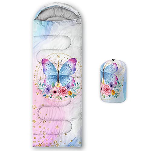 Image of QOOMO Ball Flower Camping Sleeping Bags,3 Season Warm & Cool Weather,Lightweight,Waterproof Sleeping Bags for Adults & Kids,Traveling,and Outdoors,Camping Gear Equipment
